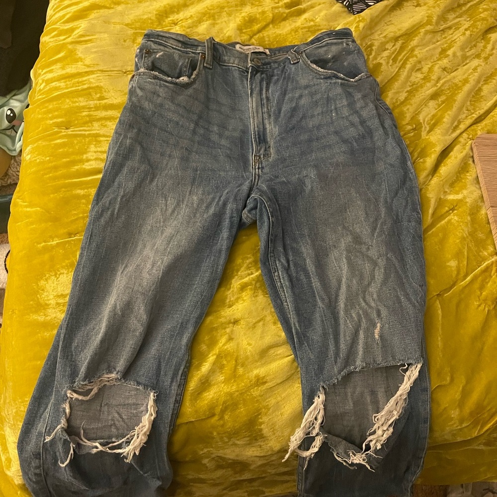 abercrombie curve love ankle straight ultra high rise jeans
